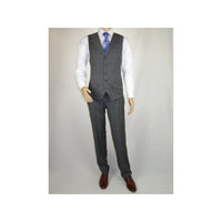 Men Apollo King 3pc Classic Suit A303 Gray white window pane 100% Wool Ship free - J.Valintin Men's Wear Legend - 21458