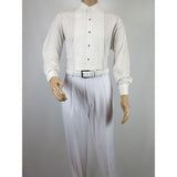 Men Apollo King Band Collarless Church Suit Mandarin 5 Hidden Buttons AG58 White - J.Valintin Men's Wear Legend - AG58 - White - 38R