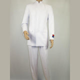 Men Apollo King Band Collarless Church Suit Mandarin 5 Hidden Buttons AG58 White - J.Valintin Men's Wear Legend - AG58 - White - 38R