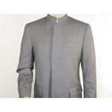 Men Apollo King Banded Collarless suit Mandarin 5 Hidden Button Pastor AG53 Gray - J.Valintin Men's Wear Legend - 80265