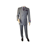 Men Apollo King Double Breasted Suit Classic Peak Lapel Soft Blend DM23 Gray - J.Valintin Men's Wear Legend - 21041