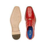 Men Belvedere Shoes Mare Genuine Ostrich Eel Leather Lace up Ant. Red 2P7 - J.Valintin Men's Wear Legend - Mare Ant. Red 2p7 _9