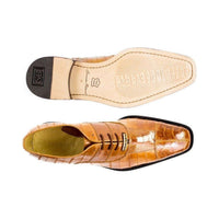 Men Belvedere Shoes Mare Genuine Ostrich Eel Leather Lace up Camel 2P7 Brown - J.Valintin Men's Wear Legend - 2p7 Camel_9_Me