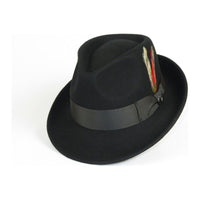 Men BENTLY HEADWEAR Hat Australian Wool Pinch Front Fedora Hudson HU420 Black - J.Valintin Men's Wear Legend - 17859