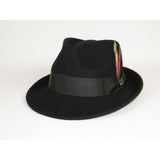 Men BENTLY HEADWEAR Hat Australian Wool Pinch Front Fedora Hudson HU420 Black - J.Valintin Men's Wear Legend - 17859