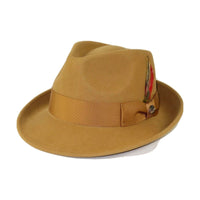 Men BENTLY HEADWEAR Hat Australian Wool Pinch Front Fedora HUDSON HU423 camel - J.Valintin Men's Wear Legend - 20019