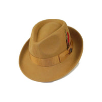 Men BENTLY HEADWEAR Hat Australian Wool Pinch Front Fedora HUDSON HU423 camel - J.Valintin Men's Wear Legend - 20019