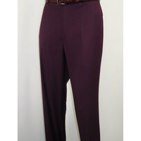 Men BERRAGAMO 3pc Suit Vested Plain front Pants Side Vents Formal A6732 Burgundy - J.Valintin Men's Wear Legend - 71737