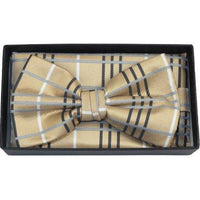 Men Bow Tie Hankie Set Formal Event For Tuxedo or Business Suit #BT27 Beige - J.Valintin Men's Wear Legend - 92527