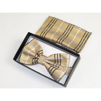 Men Bow Tie Hankie Set Formal Event For Tuxedo or Business Suit #BT27 Beige - J.Valintin Men's Wear Legend - 92527