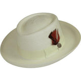 Men Bruno Capelo Braid Straw Style Spring Hat Wide Brim GAMBLER GAMS205 Ivory - J.Valintin Men's Wear Legend - 94464