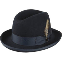 Men Bruno Capelo Dress Formal Hat Australian Wool Homburg Godfather GF102 Navy - J.Valintin Men's Wear Legend - Gf102 - Navy - S