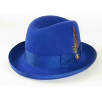 Men Bruno Capelo Dress Formal Hat Australian Wool Homburg Godfather GF108 Royal - J.Valintin Men's Wear Legend - 19621