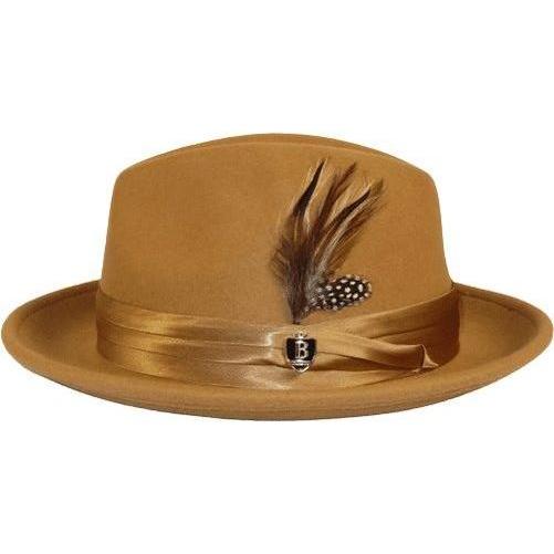 Men Bruno Capelo Dress Hat Australian Wool Crushable Fedora Giovani Un103 Camel - J.Valintin Men's Wear Legend - 73816