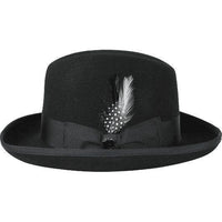 Men Bruno Capelo Dress Hat Australian Wool Homburg Godfather GF100 Black - J.Valintin Men's Wear Legend - 16377