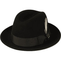 Men Bruno Capelo Hat Australian Wool Crushable Center Dent CHICAGO CH300 Black - J.Valintin Men's Wear Legend - CH300 - black - S