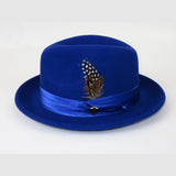 Men Bruno Capelo Hat Australian Wool Crushable Fedora Giovani Un108 Royal Blue - J.Valintin Men's Wear Legend - 73828