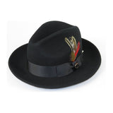 Men Bruno Capelo Hat Australian Wool Fedora Untouchable EXECUTIVE EX320 Black - J.Valintin Men's Wear Legend - EX320 - Black - S