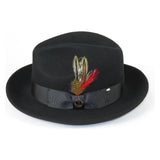 Men Bruno Capelo Hat Australian Wool Fedora Untouchable EXECUTIVE EX320 Black - J.Valintin Men's Wear Legend - EX320 - Black - S