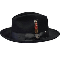 Men Bruno Capelo Hat Australian Wool Fedora Untouchable EXECUTIVE EX320 Black - J.Valintin Men's Wear Legend - EX320 - Black - S