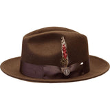 Men Bruno Capelo Hat Australian Wool Fedora Untouchable EXECUTIVE EX321 Brown - J.Valintin Men's Wear Legend - EX321 - Brown - S