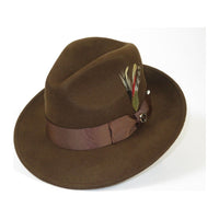 Men Bruno Capelo Hat Australian Wool Fedora Untouchable EXECUTIVE EX321 Brown - J.Valintin Men's Wear Legend - EX321 - Brown - S