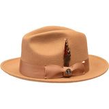 Men Bruno Capelo Hat Australian Wool Fedora Untouchable EXECUTIVE EX323 Camel - J.Valintin Men's Wear Legend - EX323 - Camel - S