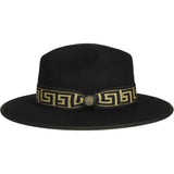 Men Bruno Capelo Hat Australian Wool Pinch Front Fedora Wesley WE975 Black Gold - J.Valintin Men's Wear Legend - 19746