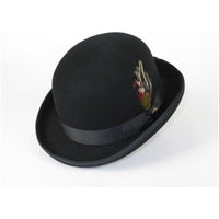 Men Bruno Capelo Hat Australian Wool Round Crown Bowler Derby BO320 Black - J.Valintin Men's Wear Legend - BO320 - Black - S