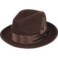 Men Bruno Capelo Hat Australian Wool soft Crushable Fedora Giovani Un101 Brown - J.Valintin Men's Wear Legend - 98890