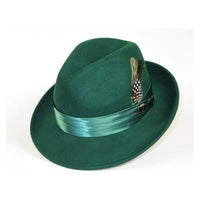 Men Bruno Capelo Hat Australian Wool soft Crushable Fedora Giovani Un115 Emerald - J.Valintin Men's Wear Legend - UN115 - Emrald - S