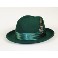 Men Bruno Capelo Hat Australian Wool soft Crushable Fedora Giovani Un115 Emerald - J.Valintin Men's Wear Legend - UN115 - Emrald - S