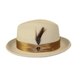 Men Bruno Capelo Hat Australian Wool Soft Fedora Giovani Un131 Bone Camel - J.Valintin Men's Wear Legend - 100291