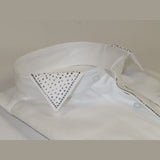 Men CEREMONIA Tuxedo Shirt Rhinestone 100% Cotton Turkey #stn 133 White Wing tip - J.Valintin Men's Wear Legend - 101156