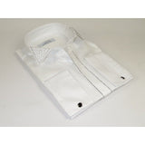 Men CEREMONIA Tuxedo Shirt Rhinestone 100% Cotton Turkey #stn 133 White Wing tip - J.Valintin Men's Wear Legend - 101156