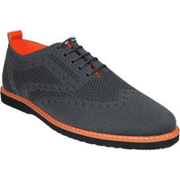 Men Comfort Casual Knit Fabric Wingtip Lace Sneaker Shoes #FRESHORT Gray - J.Valintin Men's Wear Legend - 100928