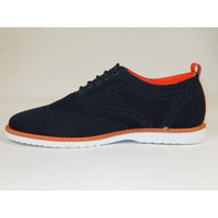 Men Comfort Casual Knit Fabric Wingtip Lace Sneaker Shoes #FRESHORT Navy Blue - J.Valintin Men's Wear Legend - 100916