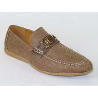 men Comfort Shoes AC CASUALS Upper Slip On Linen Fabric Texture 6816 Brown New - J.Valintin Men's Wear Legend - 14959