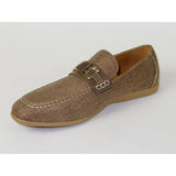 men Comfort Shoes AC CASUALS Upper Slip On Linen Fabric Texture 6816 Brown New - J.Valintin Men's Wear Legend - 14959