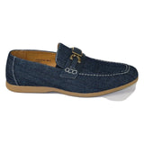 men Comfort Shoes AC CASUALS Upper Slip On Linen Fabric Texture 6816 Denim Blue - J.Valintin Men's Wear Legend - 14940