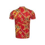 Men Crew T Shirt Makrom Turkey Medallion Chain Floral European 1217 - 417 Red New - J.Valintin Men's Wear Legend - 12556