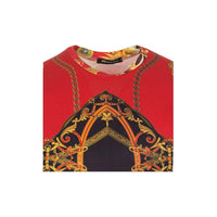 Men Crew T Shirt Makrom Turkey Medallion Chain Floral European 1217 - 417 Red New - J.Valintin Men's Wear Legend - 12556