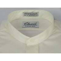 Men Formal pastor shirt Classix Banded Collar less Hidden Button Front M08 Ivory - J.Valintin Men's Wear Legend - 20095