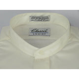 Men Formal pastor shirt Classix Banded Collar less Hidden Button Front M08 Ivory - J.Valintin Men's Wear Legend - 20095