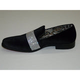 Men Formal shoes After midnight Velvet silver Crystal Slip on 6715 Black/Silver - J.Valintin Men's Wear Legend - 22