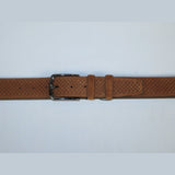 Men Genuine Basket weave Suede Soft Leather Belt PIERO ROSSI Turkey #1002 Cognac - J.Valintin Men's Wear Legend - 97254