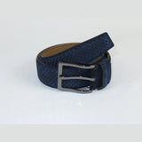 Men Genuine Basket weave Suede Soft Leather Belt PIERO ROSSI Turkey # 1002 Navy - J.Valintin Men's Wear Legend - 97276