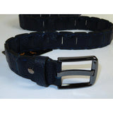 Men Genuine Leather Belt PIERO ROSSI Turkey Crocodile print Hand Stitch #69 navy - J.Valintin Men's Wear Legend - 97485