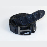 Men Genuine Leather Belt PIERO ROSSI Turkey Crocodile print Hand Stitch #69 navy - J.Valintin Men's Wear Legend - 97485