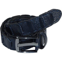 Men Genuine Leather Belt PIERO ROSSI Turkey Crocodile print Hand Stitch #69 navy - J.Valintin Men's Wear Legend - 97485